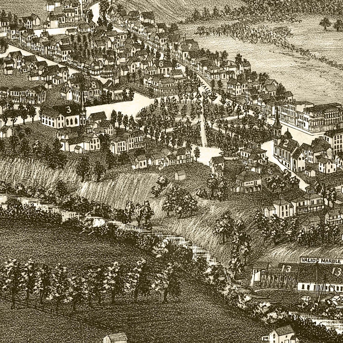Vintage Map of Fair Haven, Vermont 1886