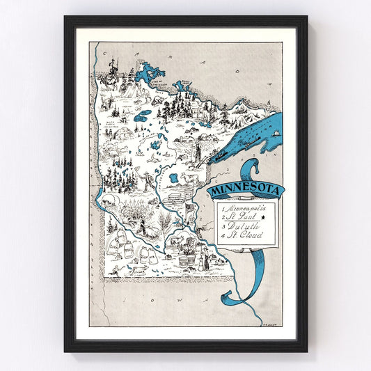 Vintage Map of Minnesota 1931