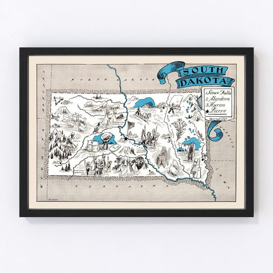 Vintage Map of South Dakota 1931