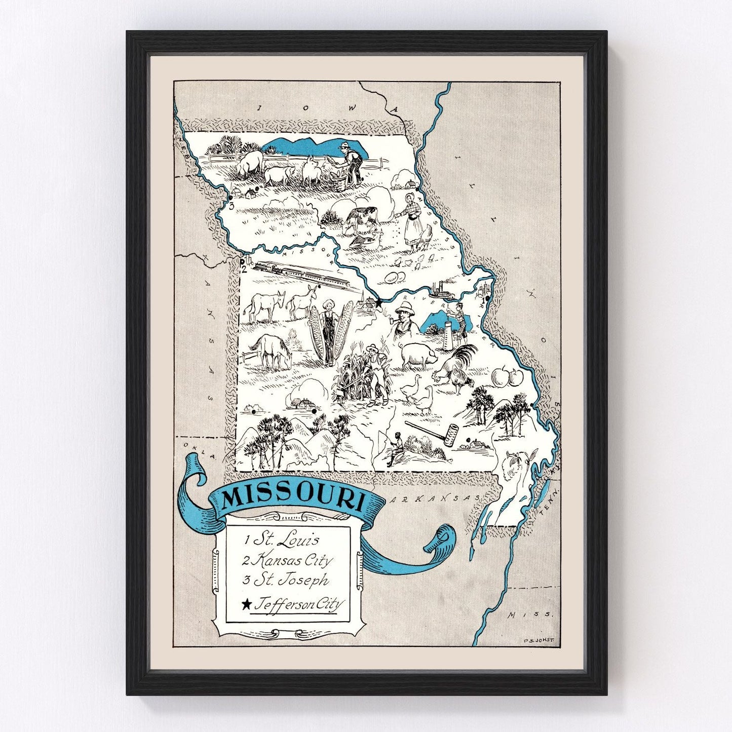 Vintage Map of Missouri 1931