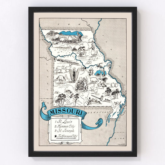 Vintage Map of Missouri 1931