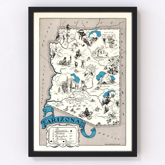 Vintage Map of Arizona 1931