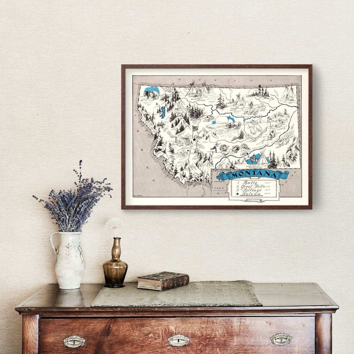 Vintage Map of Montana 1931