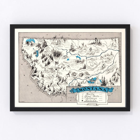 Vintage Map of Montana 1931