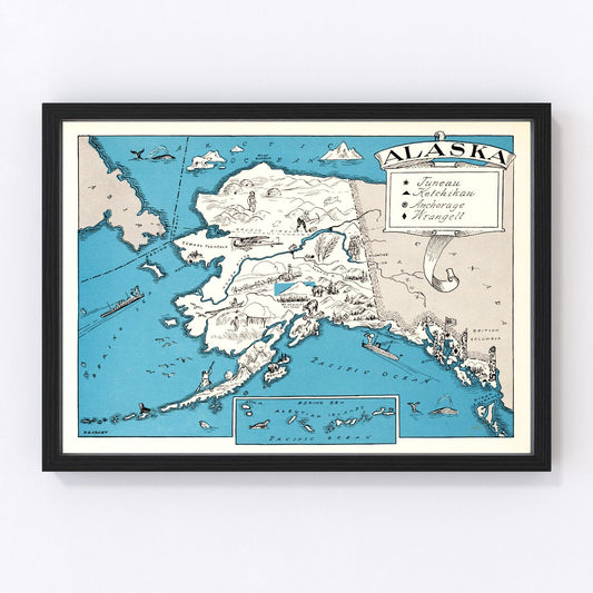 Vintage Map of Alaska 1931