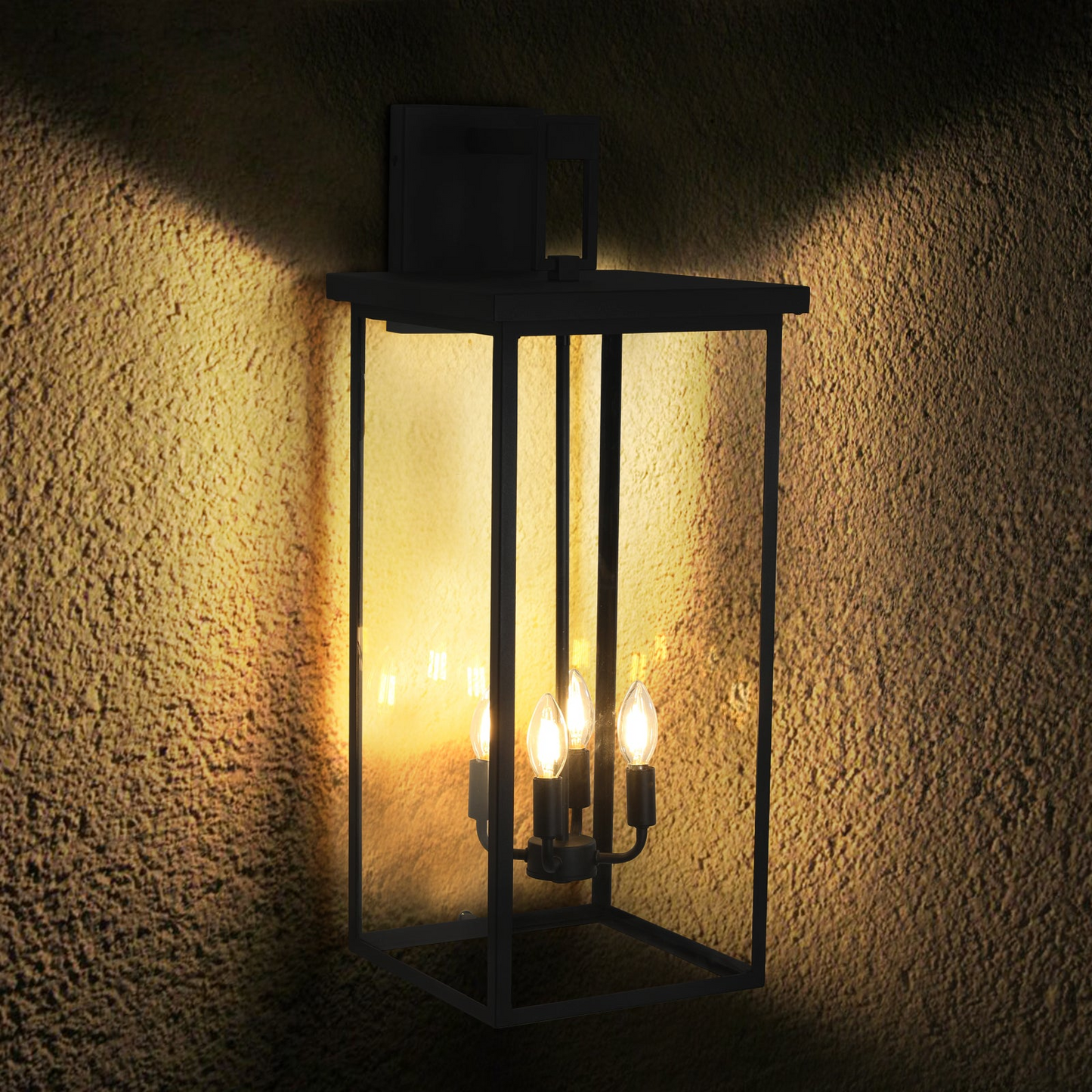 (Same as W1340119953/L1014) 4-Light Black Outdoor Wall Light (No Bulbs)