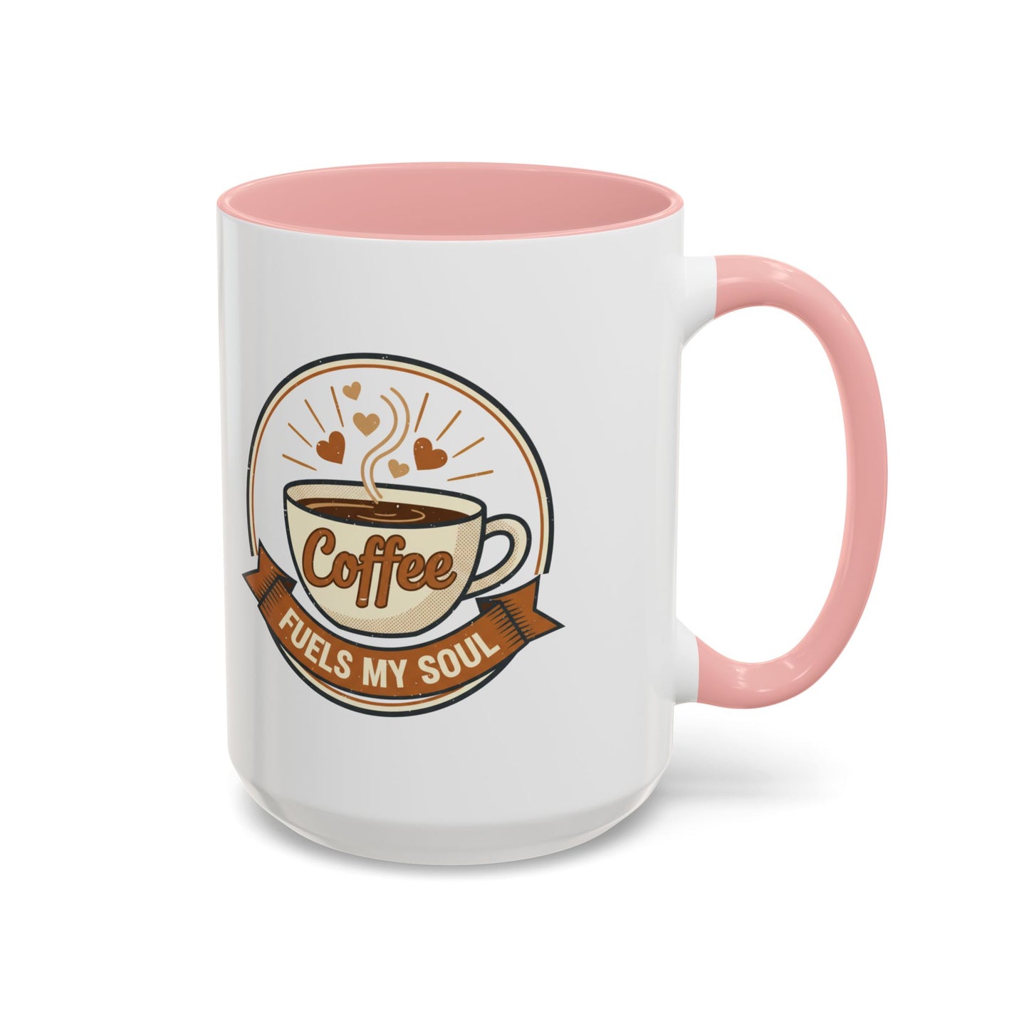 Coffee Mug - "Coffee Fuels My Soul" Accent Ceramic Mug (11/15oz)