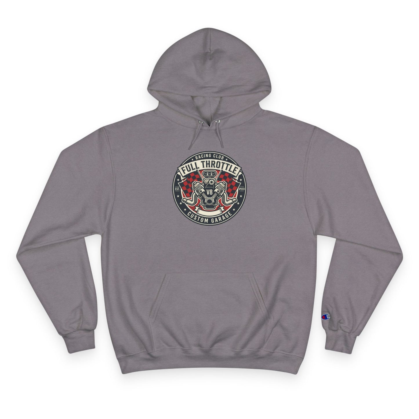 Full Throttle Champion Hoodie — Vintage Racing Graphic