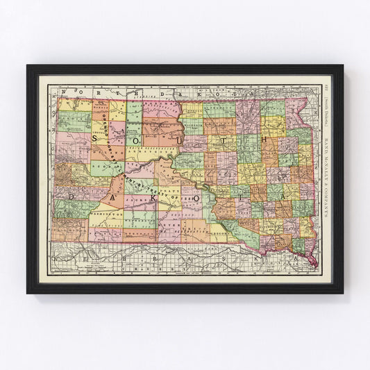 Vintage Map of South Dakota 1897