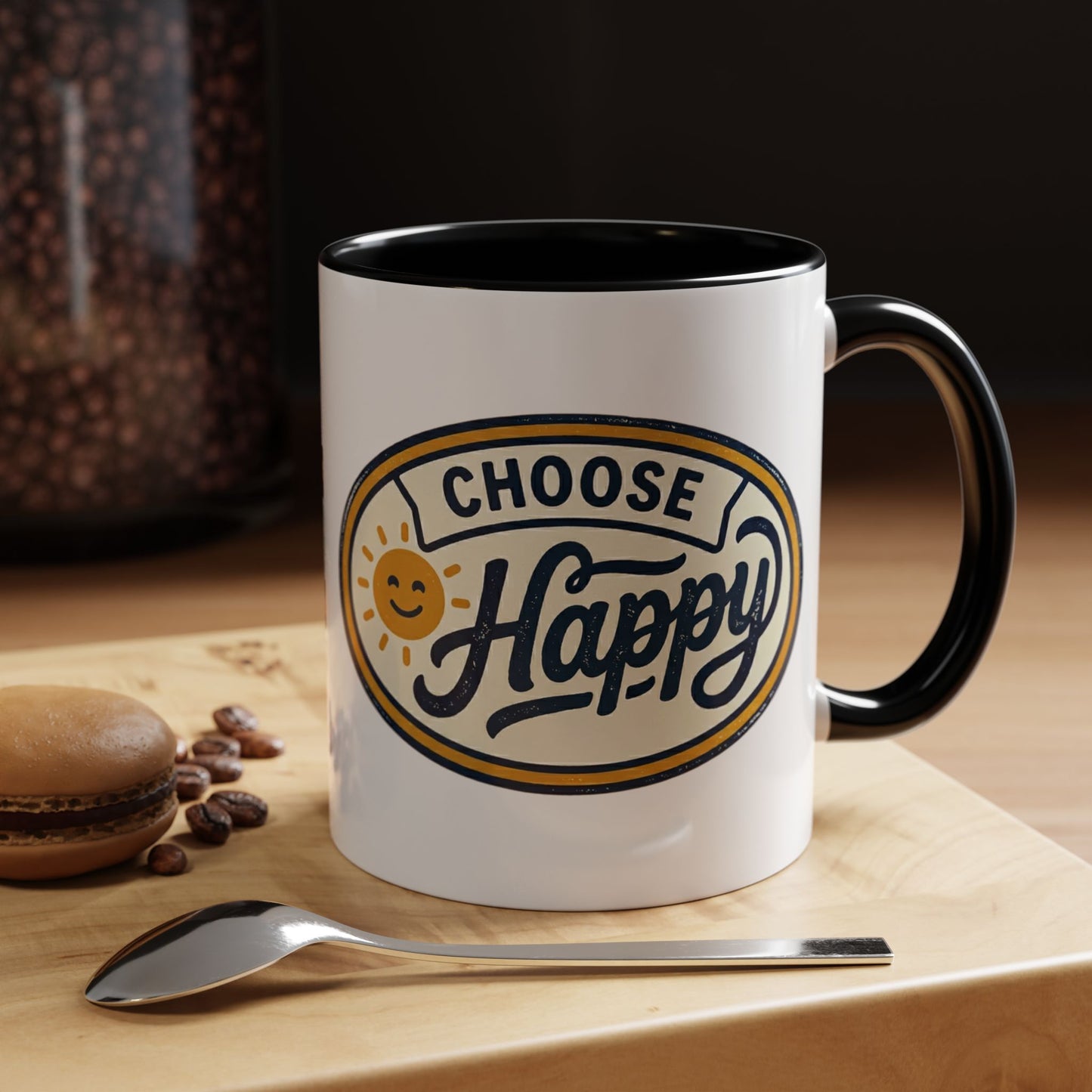 Choose Happy Coffee Mug — Inspirational Ceramic Accent Mug (11/15oz)