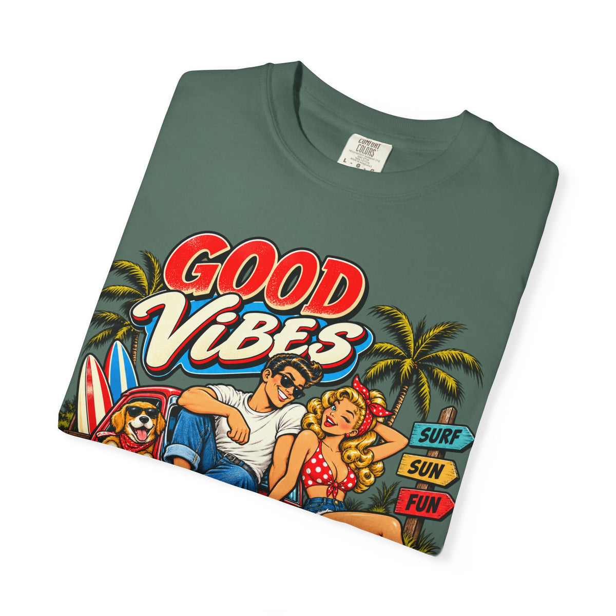 Good Vibes Retro Beach T-Shirt