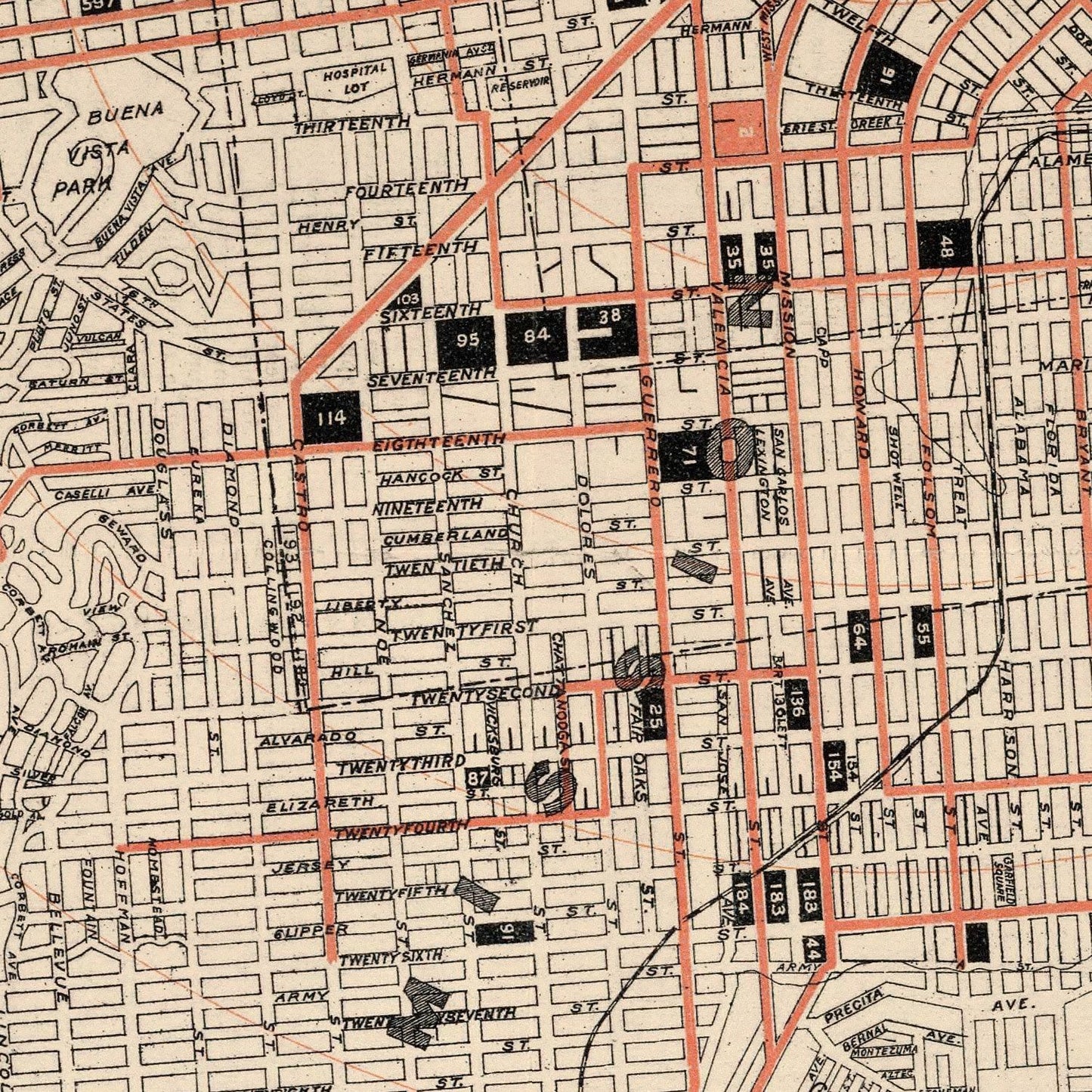 Vintage Map of San Francisco, California 1897