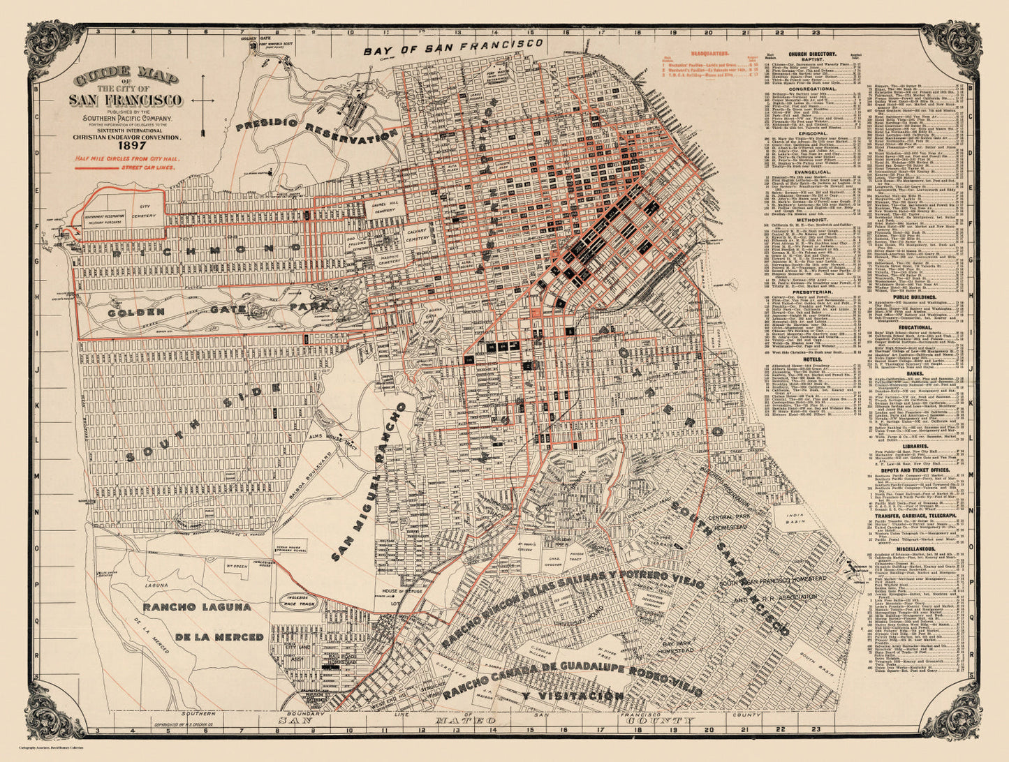 Vintage Map of San Francisco, California 1897