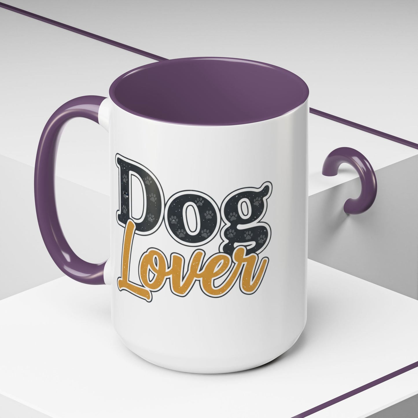 Dog Lover Accent Coffee Mug — 'Dog Lover' 11/15oz Ceramic Mug