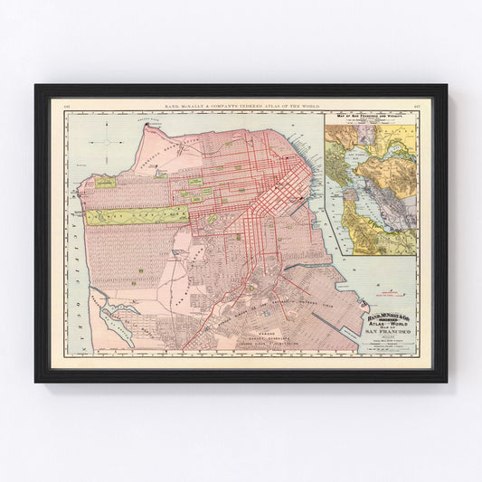 Vintage Map of San Francisco, California 1897