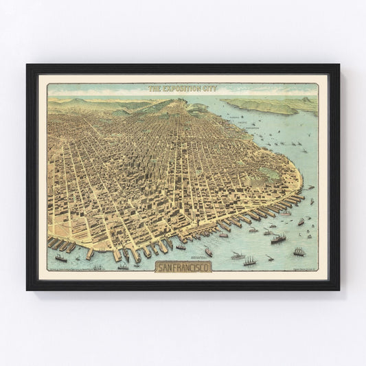 Vintage Map of San Francisco, California 1913