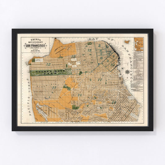 Vintage Map of San Francisco, California 1894