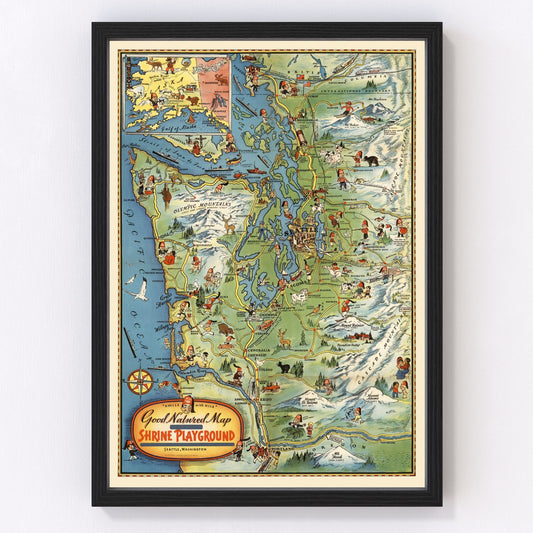 Vintage Map of Seattle, Washington 1936