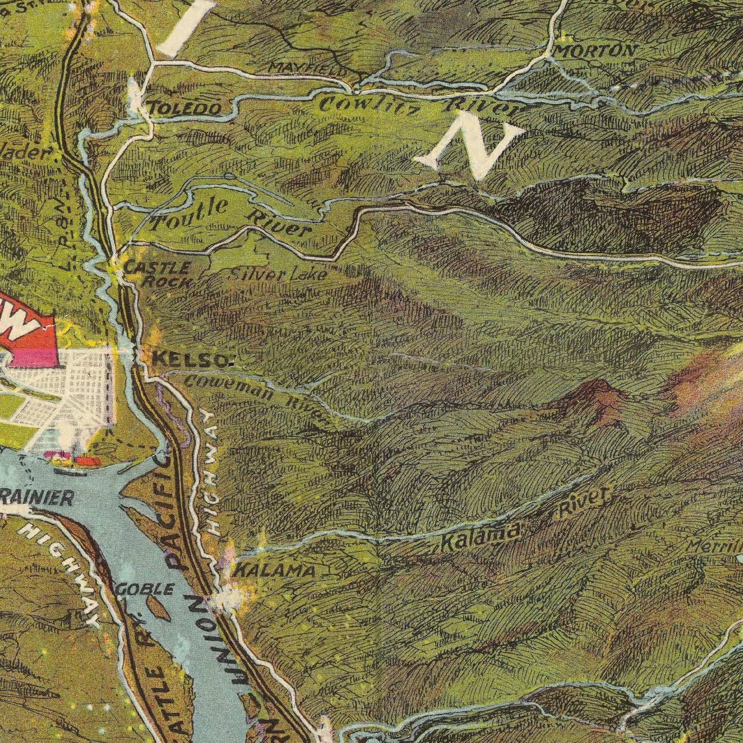 Vintage Map of Seattle, Washington 1923
