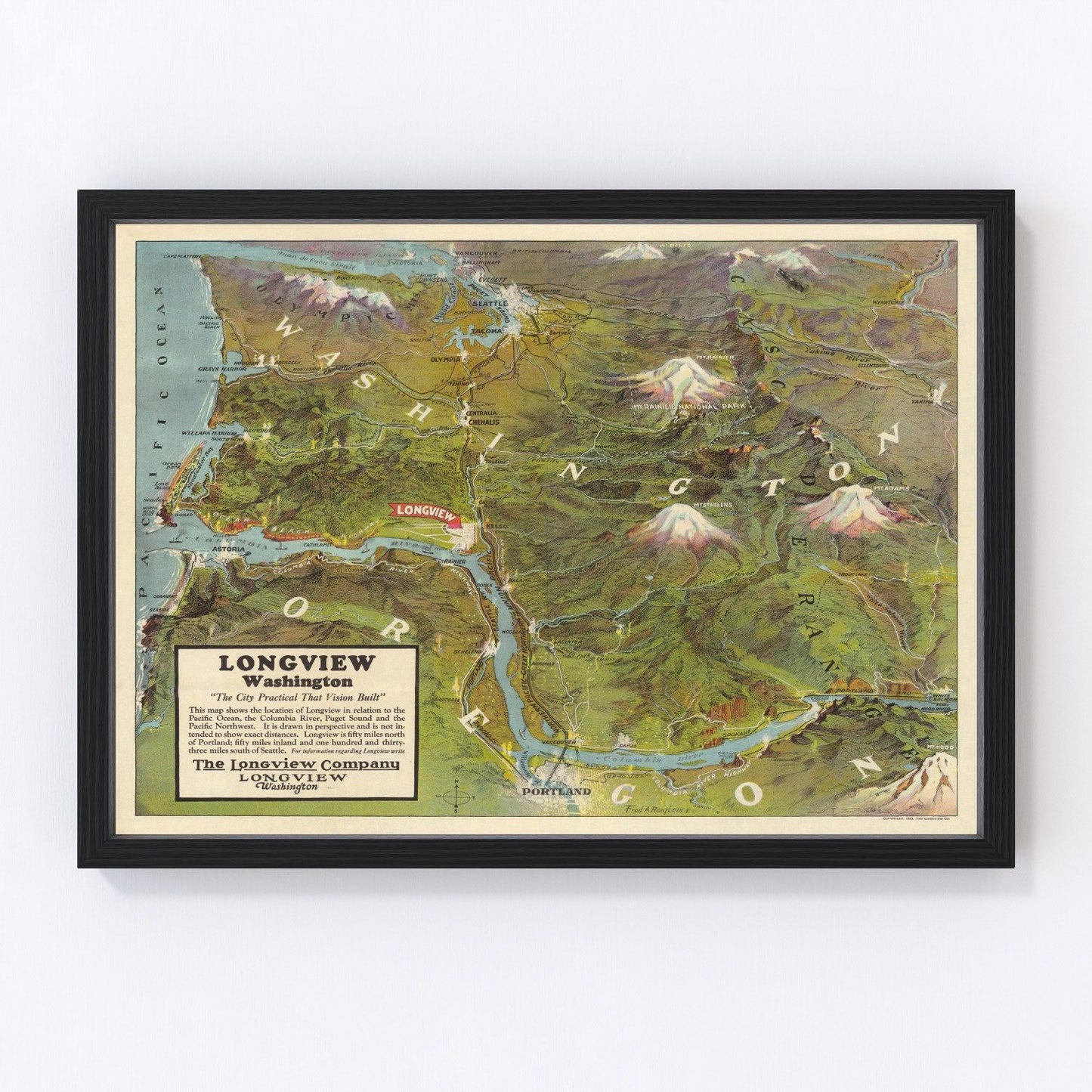 Vintage Map of Seattle, Washington 1923