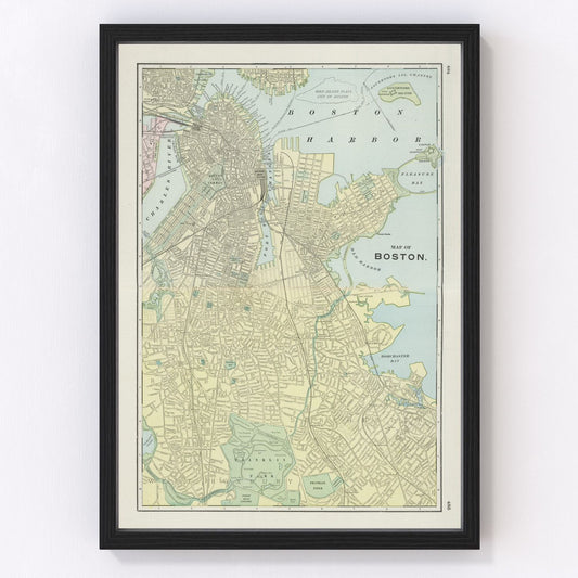 Vintage Map of Boston, Massachusetts 1901
