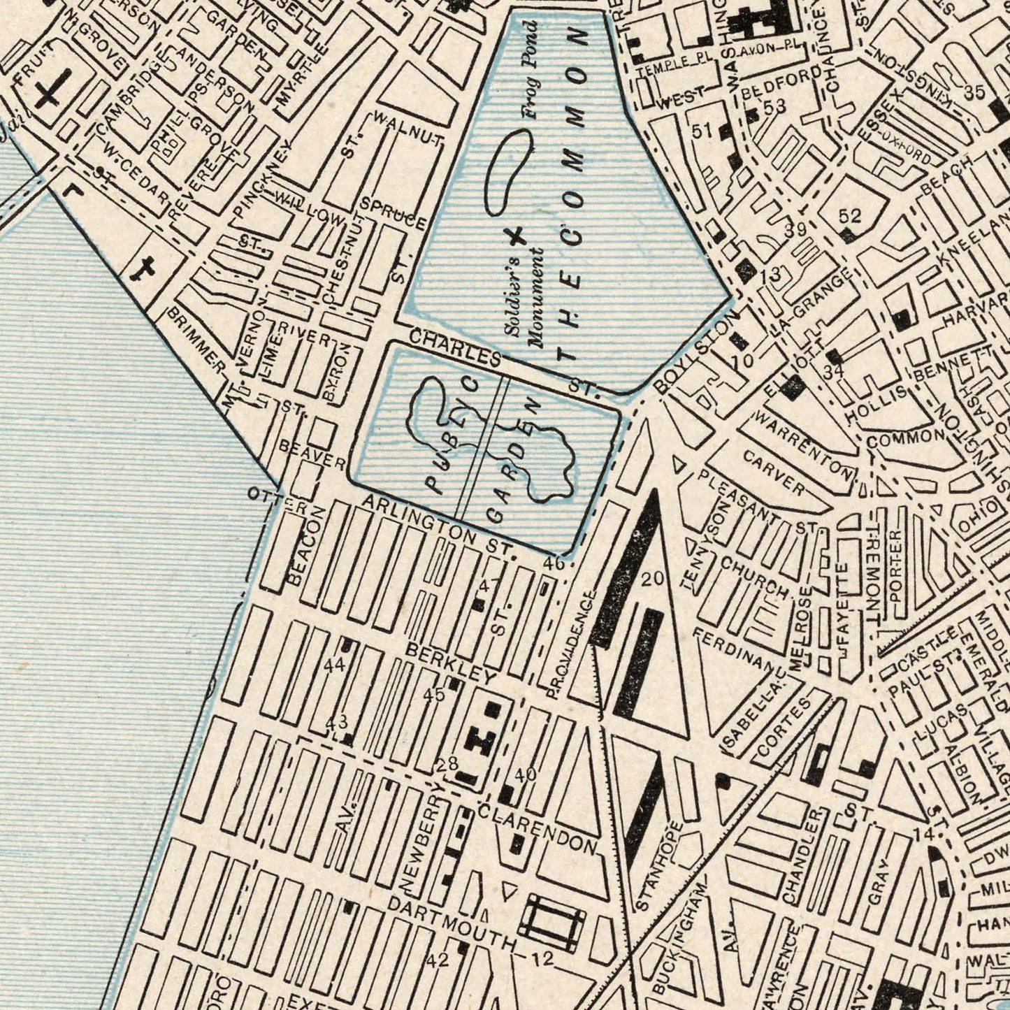 Vintage Map of Boston, Massachusetts 1893