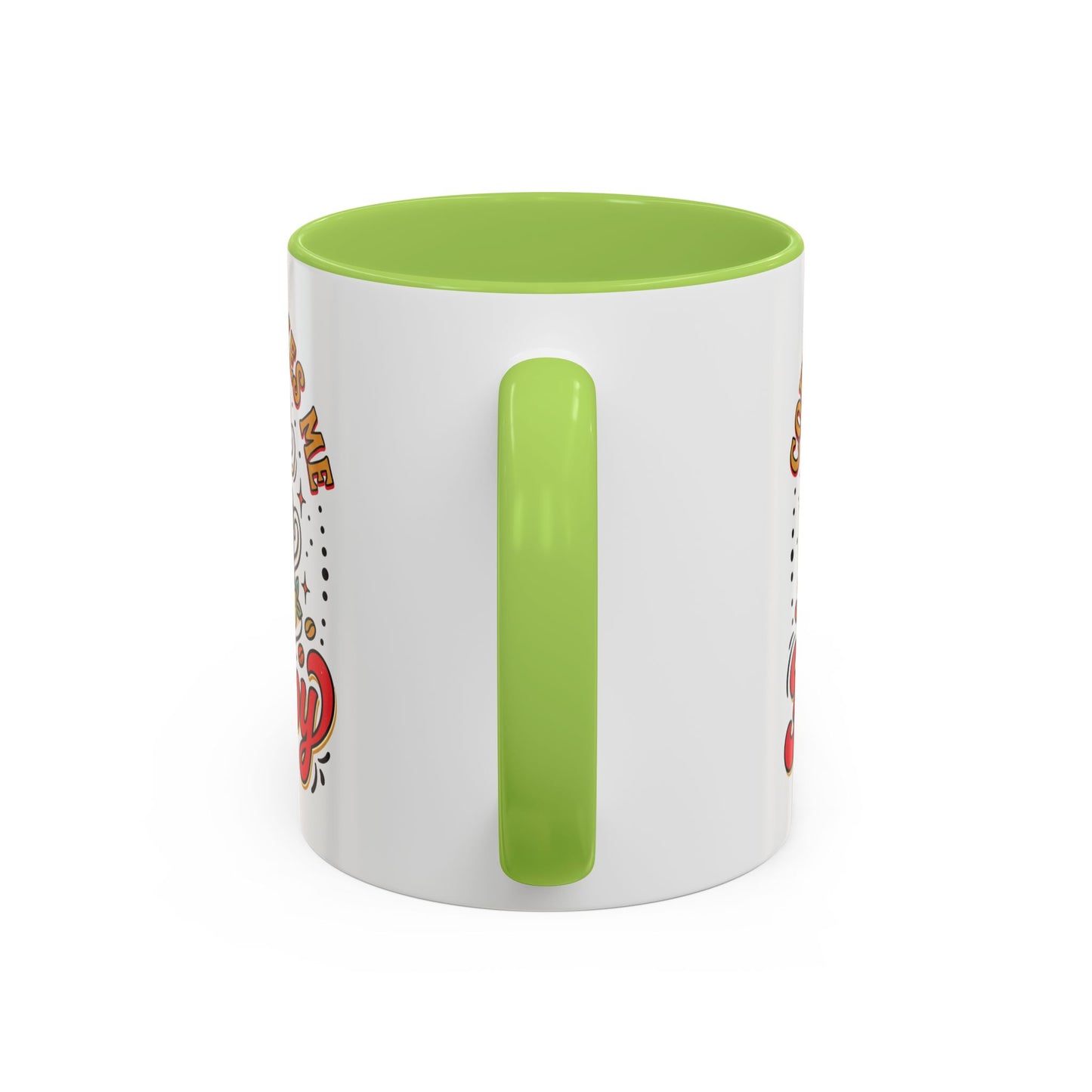 Coffee Mug — "Coffee Makes Me Happy" Cute Retro Accent Mug (11/15oz)
