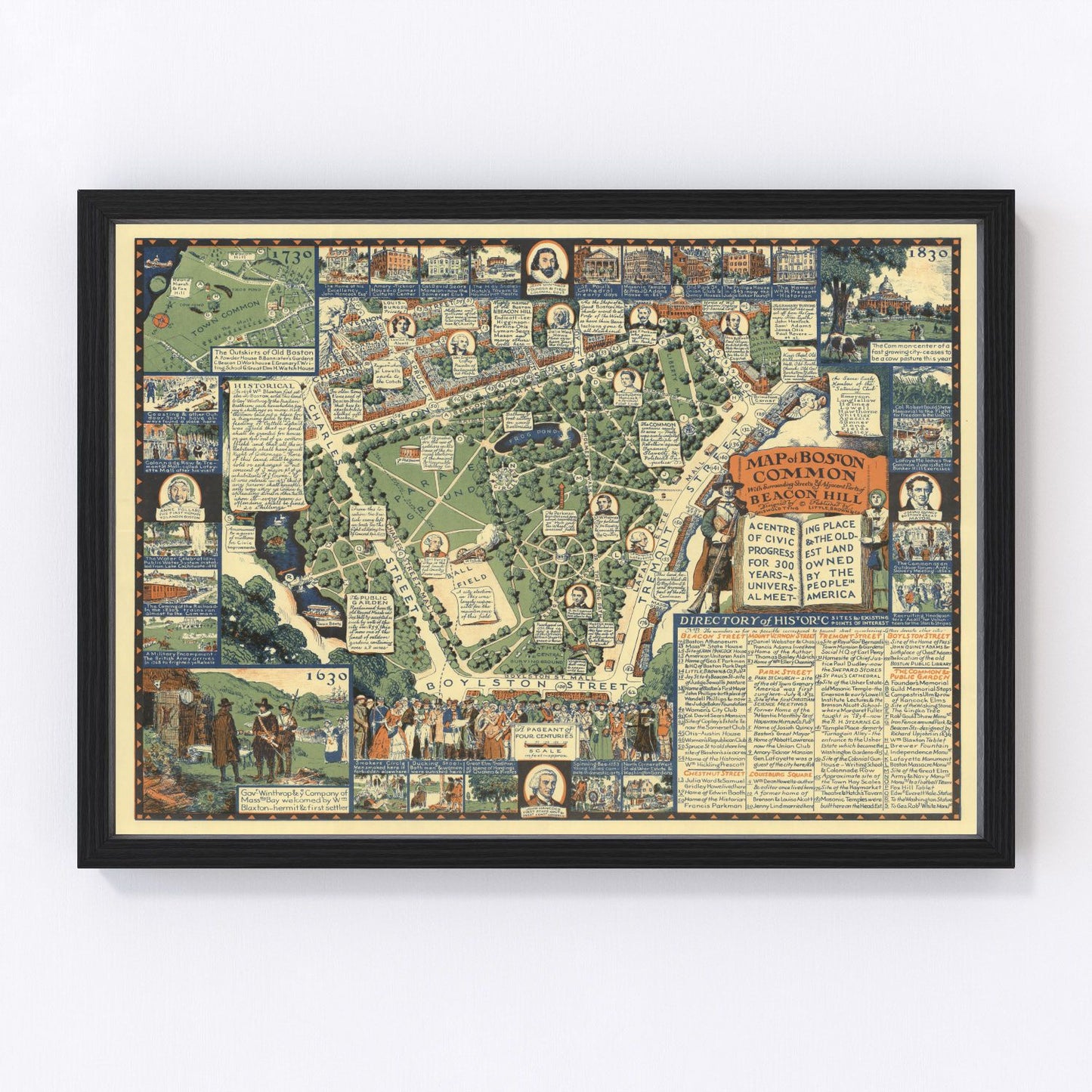 Vintage Map of Boston, Massachusetts 1930
