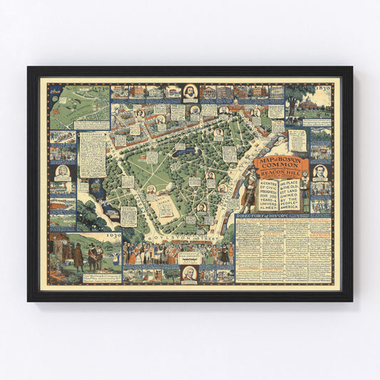 Vintage Map of Boston, Massachusetts 1930
