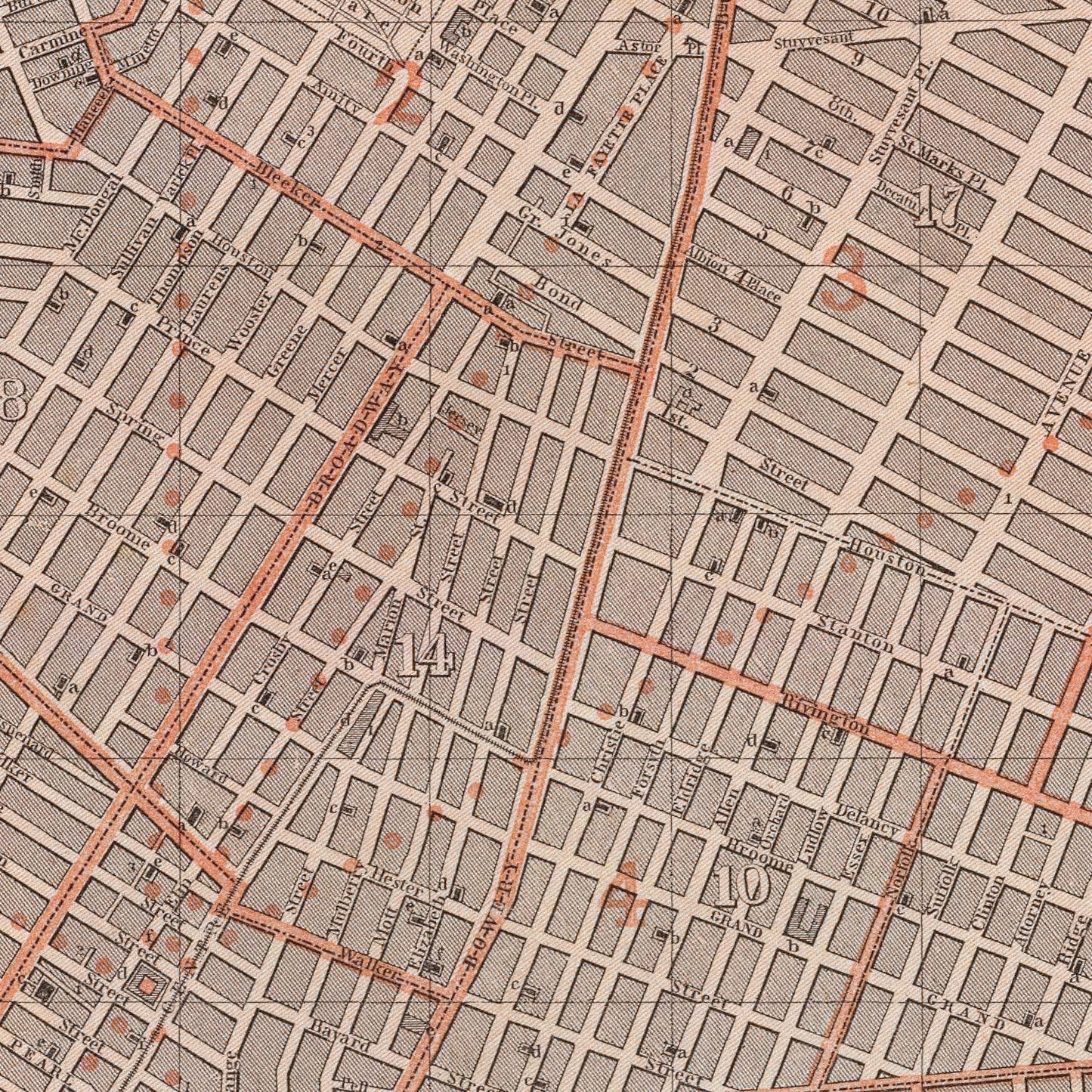 Vintage Map of New York City, New York 1845