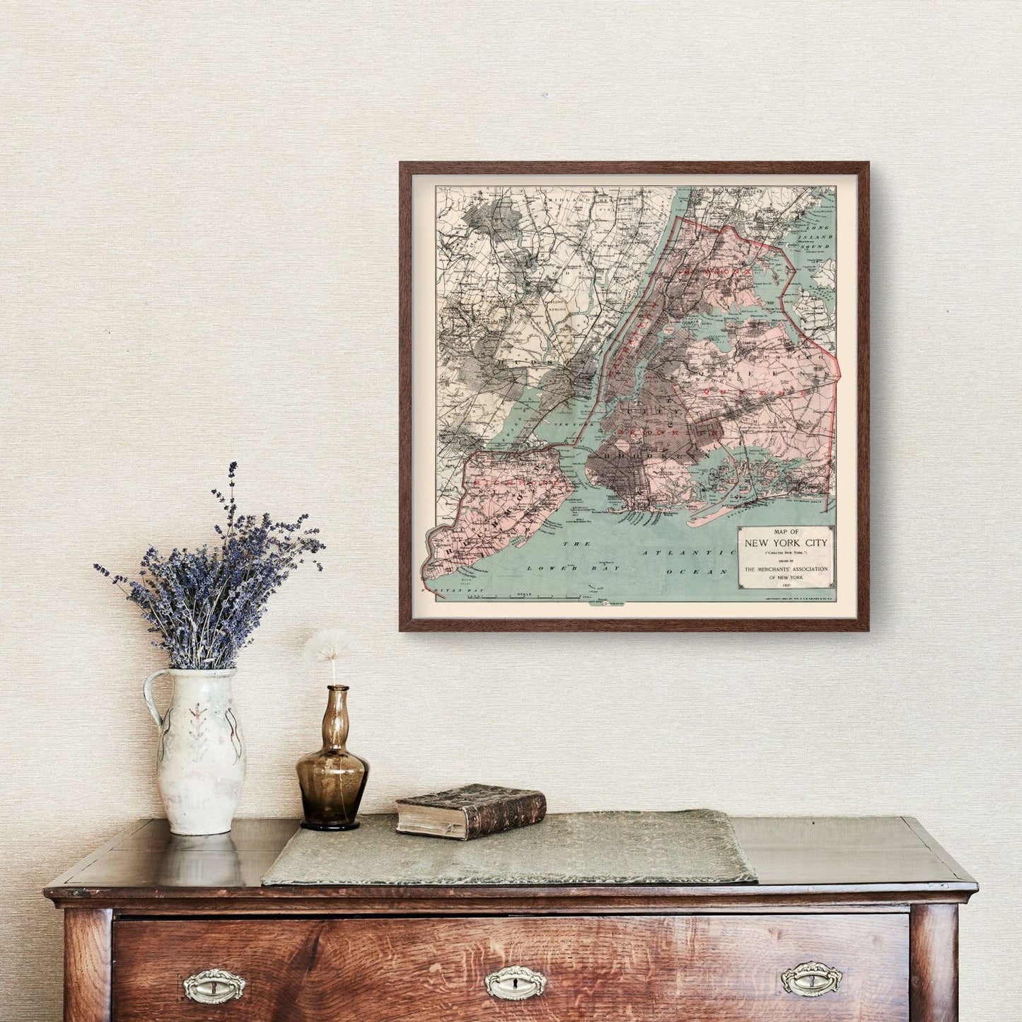 Vintage Map of New York City, New York 1897