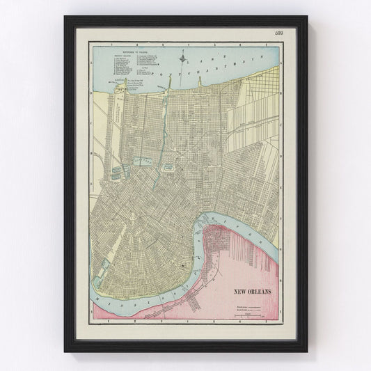 Vintage Map of New Orleans, Louisiana 1901