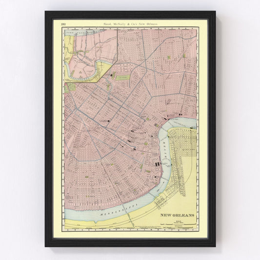 Vintage Map of New Orleans, Louisiana 1903