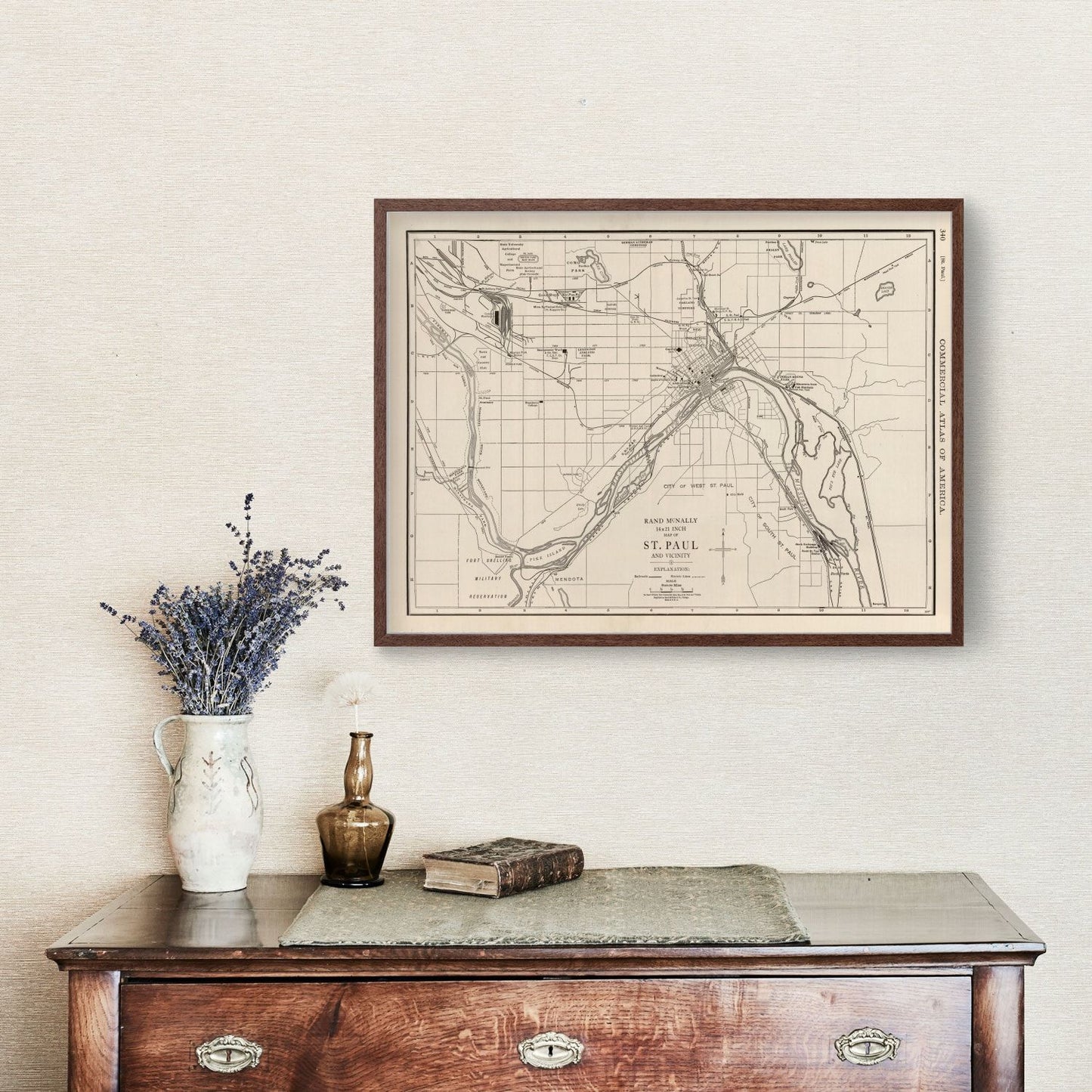 Vintage Map of St. Paul, Minnesota 1924