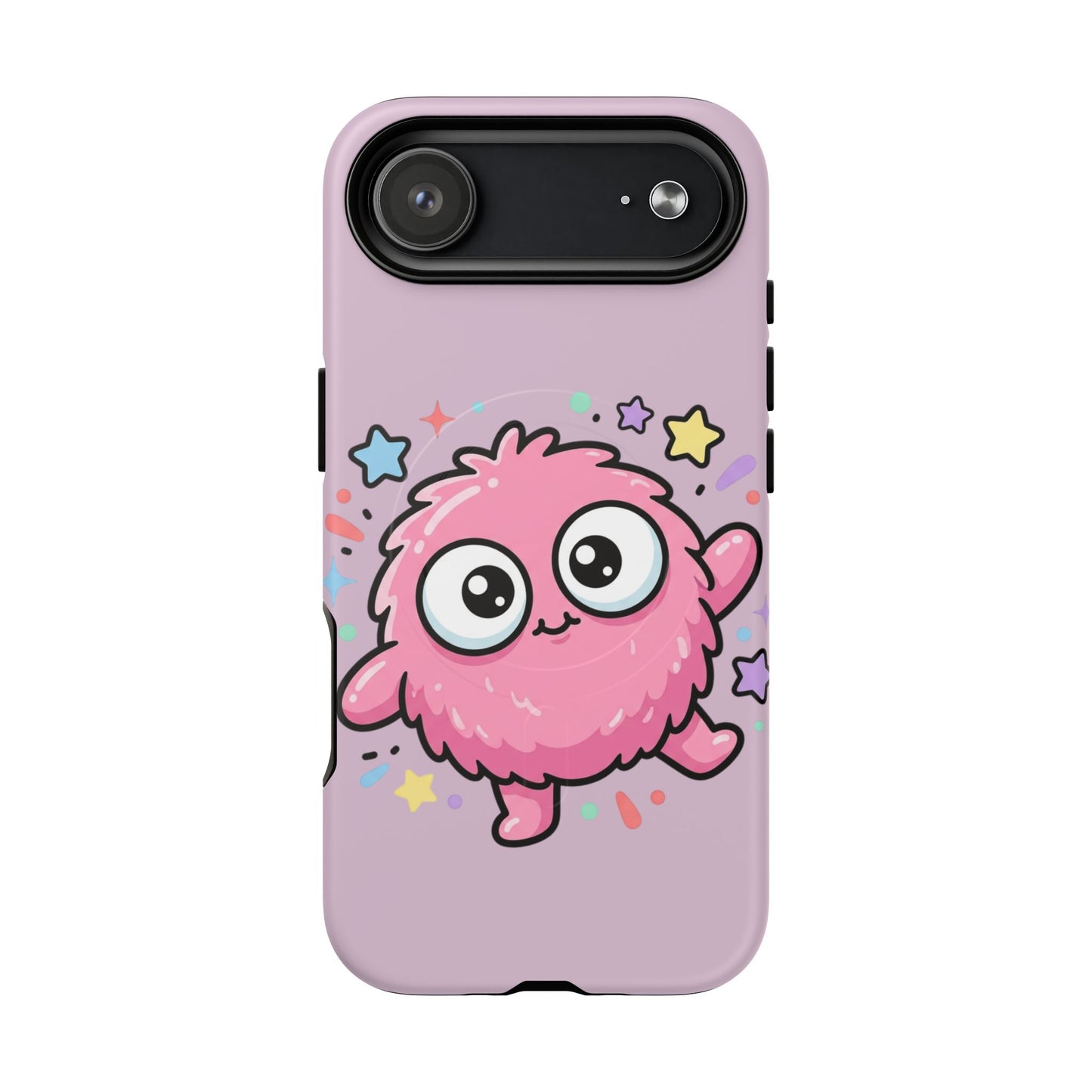 Cute Pink Fuzzy Monster Tough Magnetic Phone Case — Cute Kawaii Protective iPhone Cover