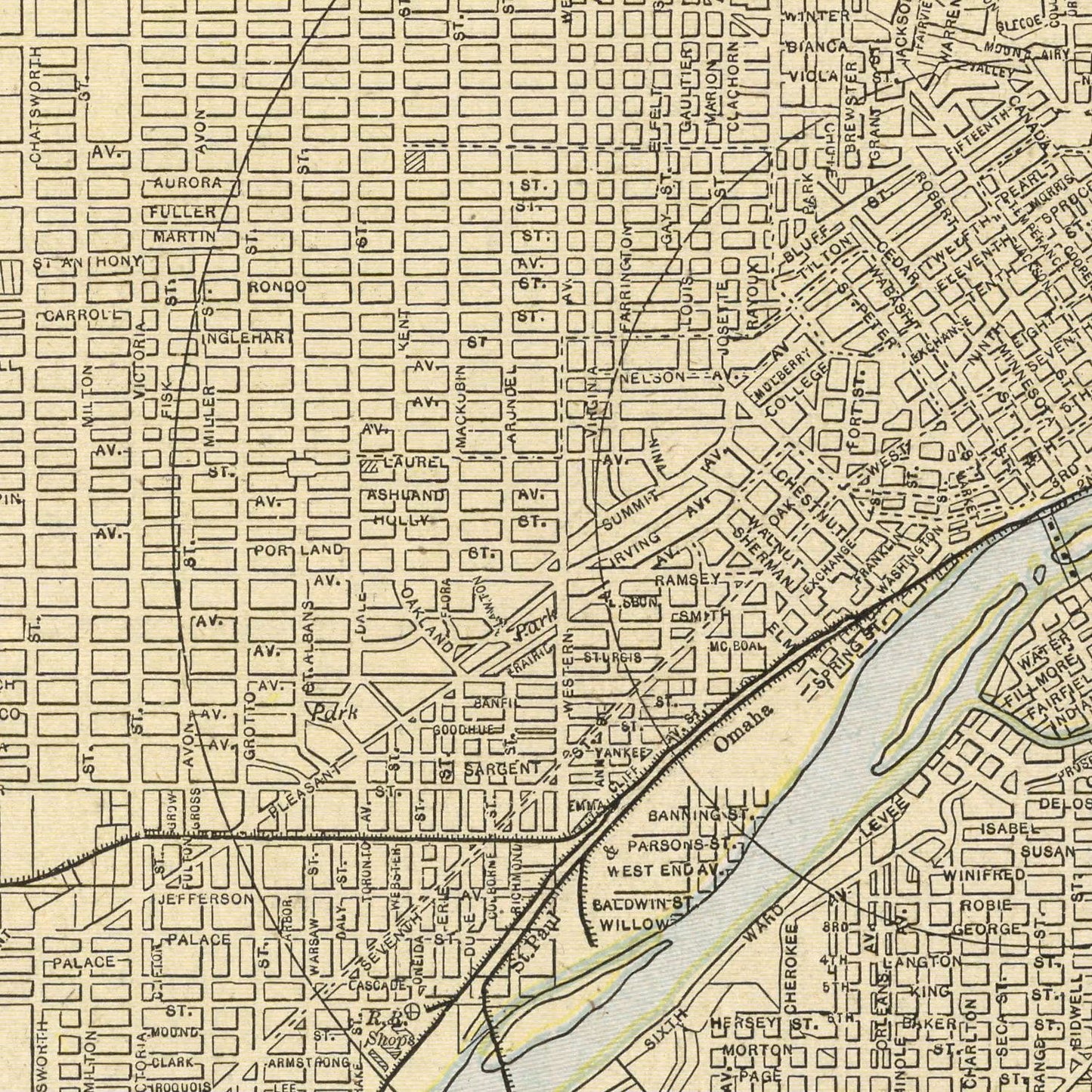 Vintage Map of St. Paul, Minnesota 1901