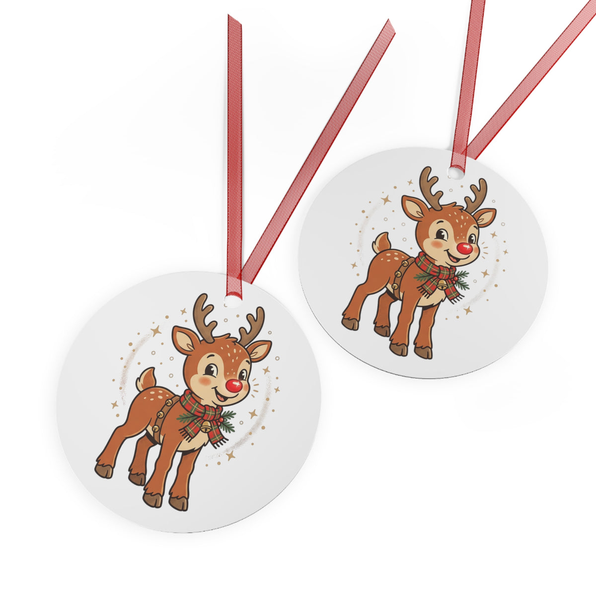 Reindeer Metal Ornament — Cute Holiday Christmas Tree Decoration