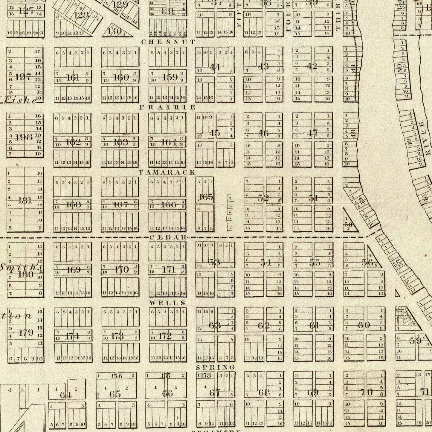 Vintage Map of Milwaukee, Wisconsin 1856