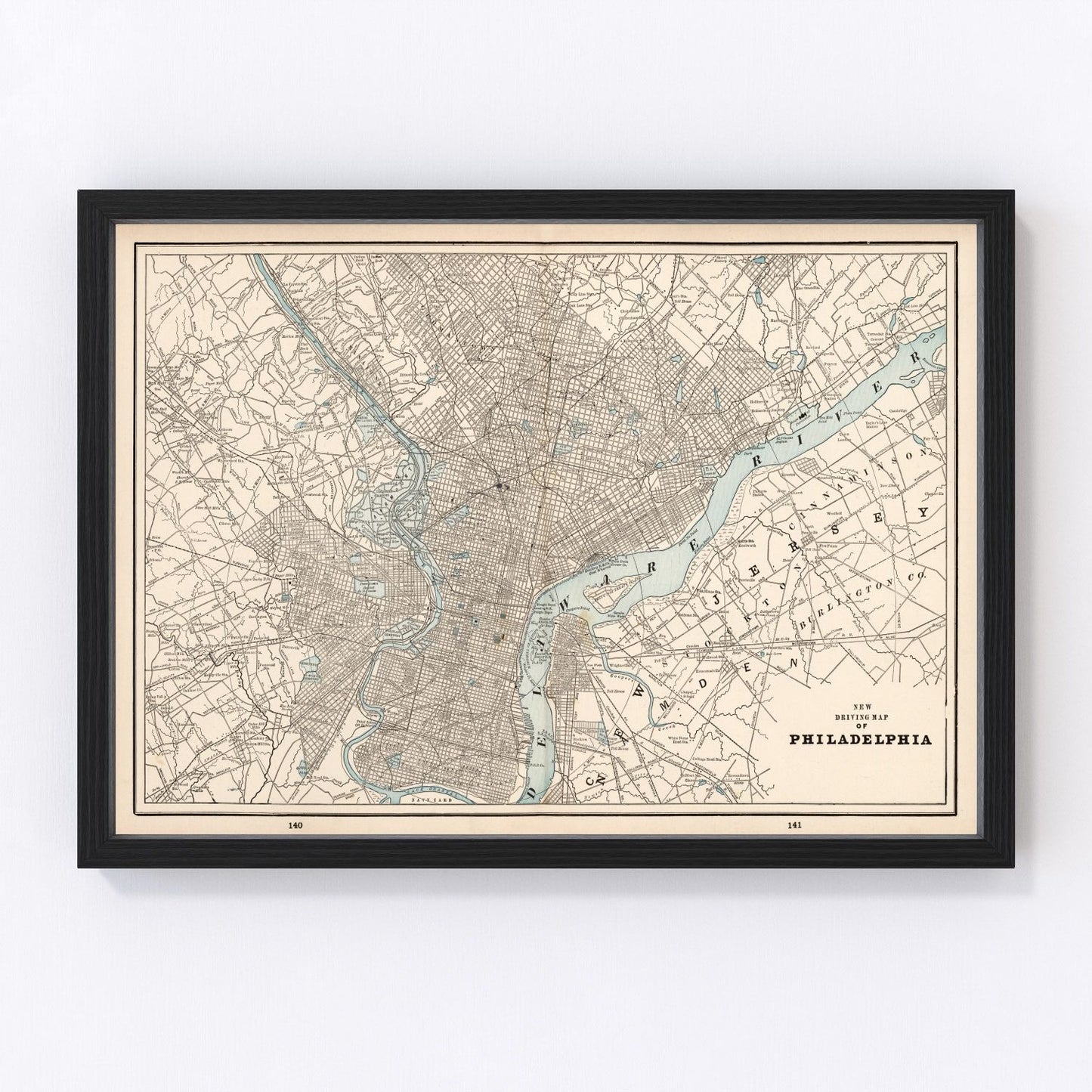 Vintage Map of Philadelphia, Pennsylvania 1893