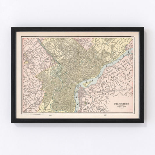 Vintage Map of Philadelphia, Pennsylvania 1901