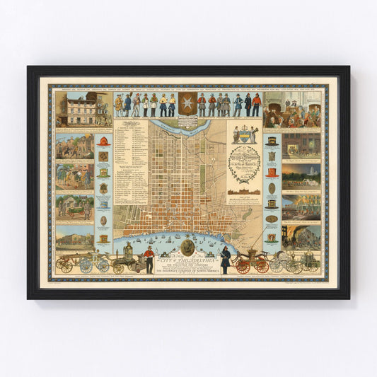 Vintage Map of Philadelphia, Pennsylvania 1938