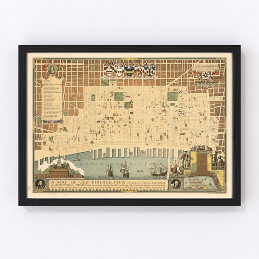 Vintage Map of Philadelphia, Pennsylvania 1934