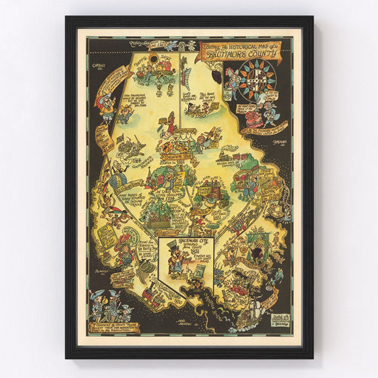 Vintage Map of Baltimore, Maryland 1935