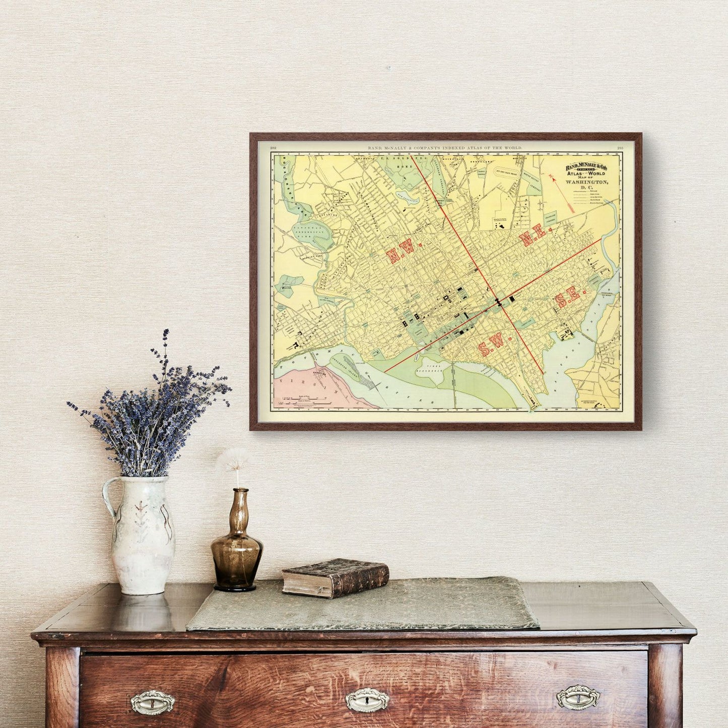 Vintage Map of Washington, DC 1897