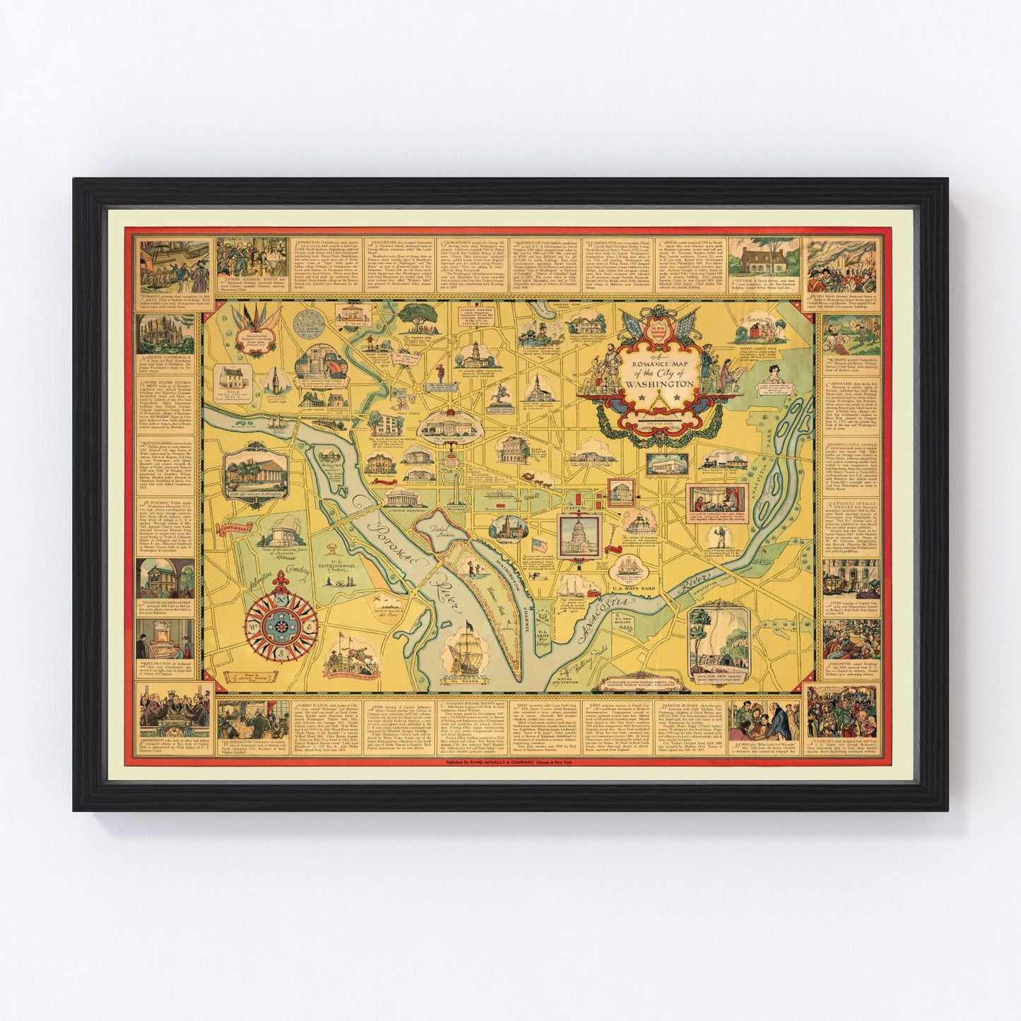 Vintage Map of Washington, DC 1938