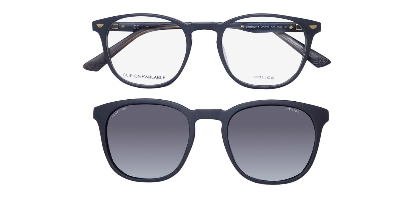 Police Vplf02 Groove 2 Clip-On Eyeglasses