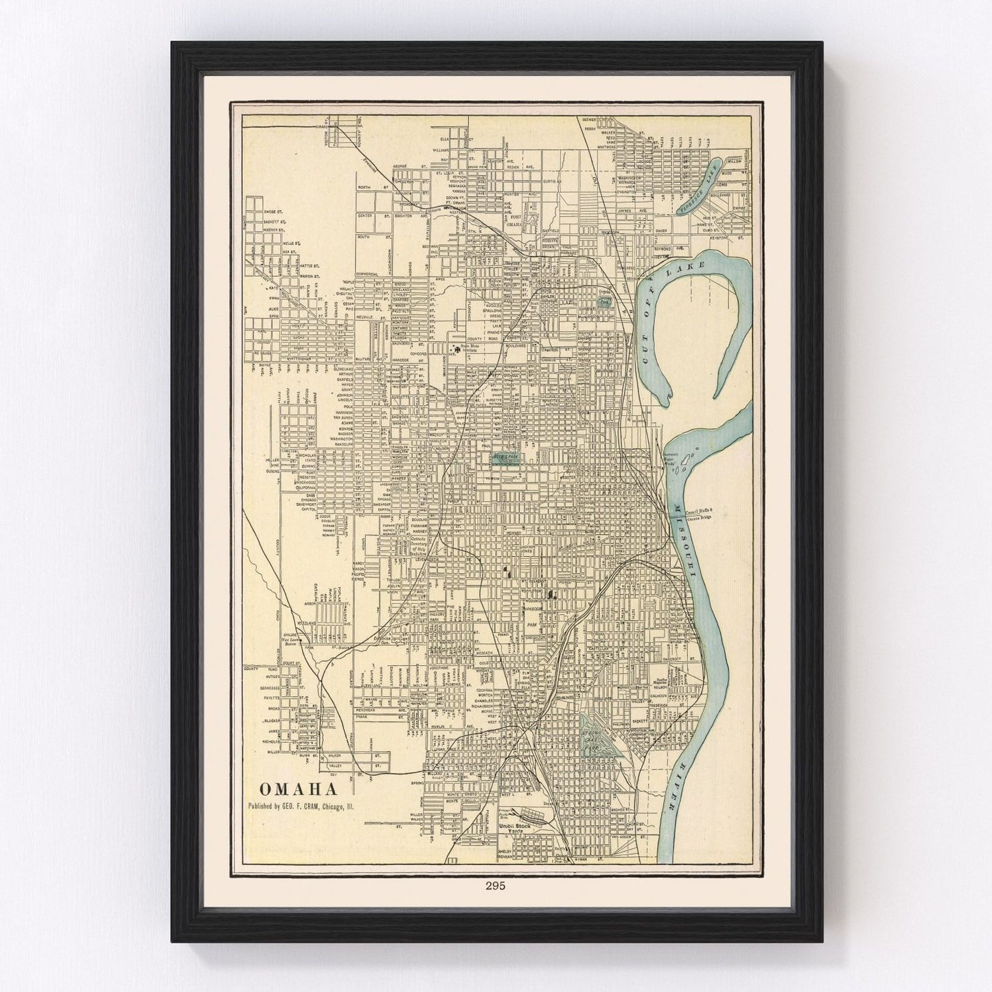 Vintage Map of Omaha, Nebraska 1901