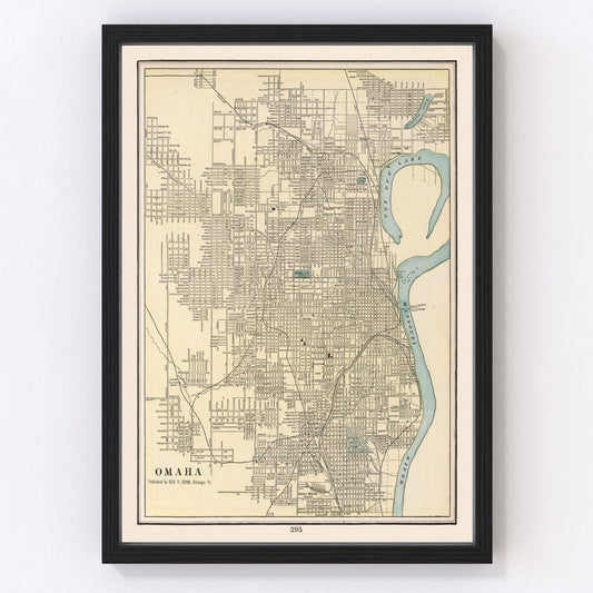 Vintage Map of Omaha, Nebraska 1901