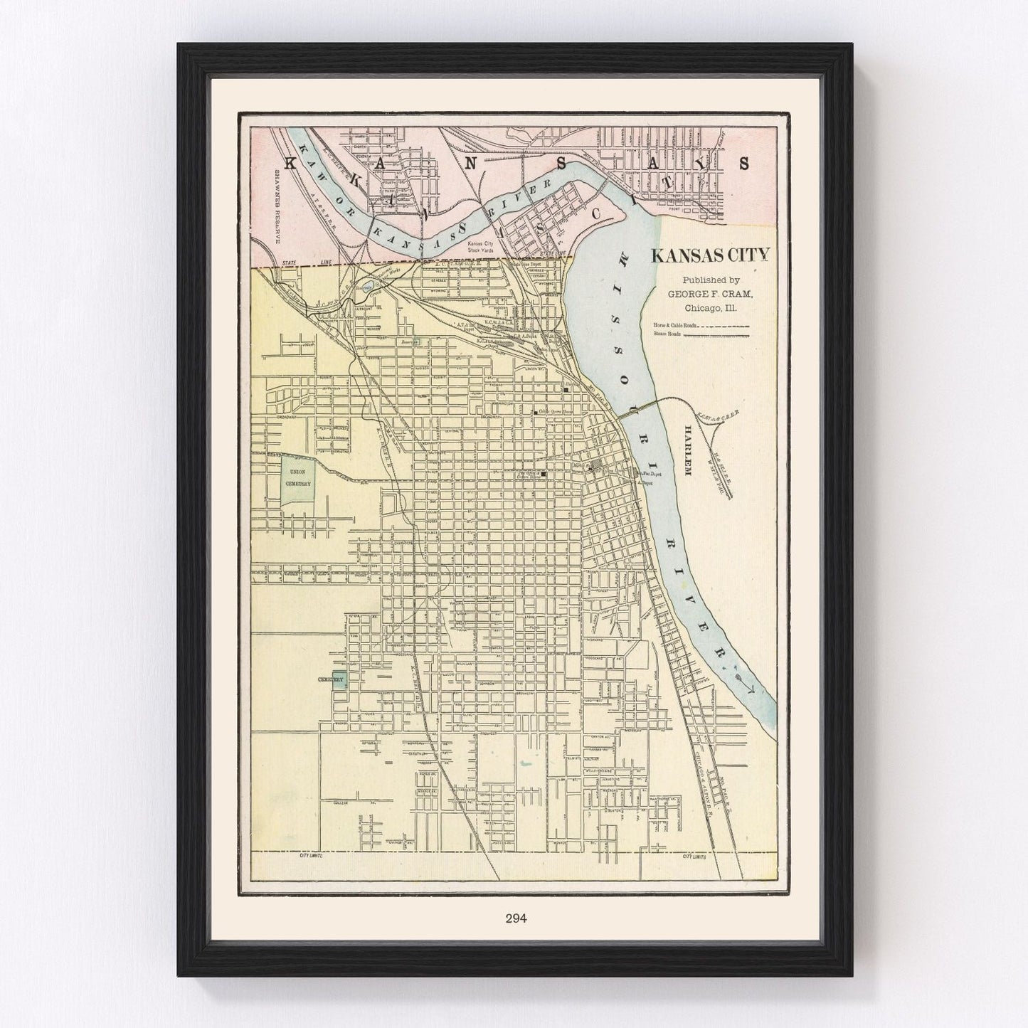 Vintage Map of Kansas City, Kansas 1901