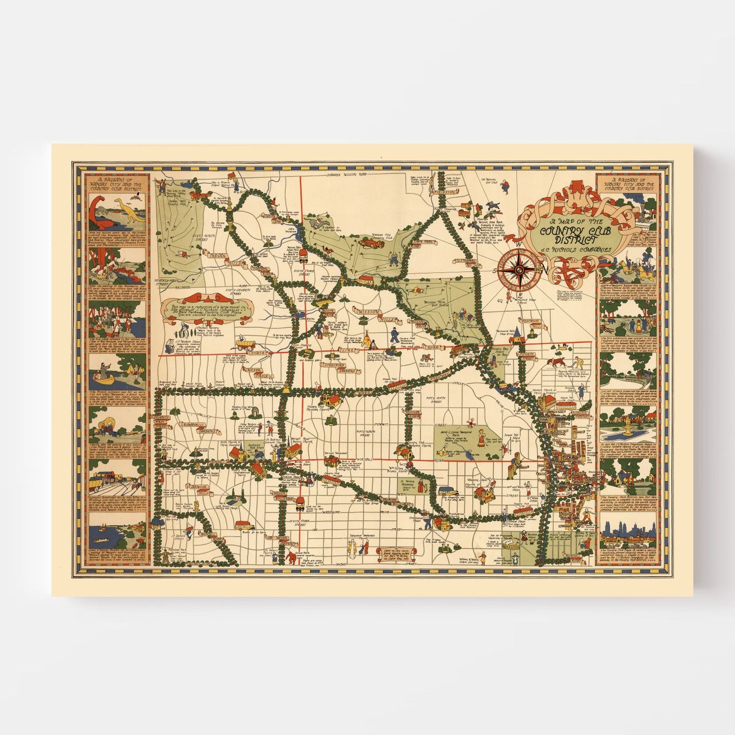 Vintage Map of Kansas City, Missouri 1930